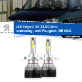 0 Anabbaglianti LED H4 32,000Lm per Peugeot 106 Mk2 1996 - 2004 Kit LED Edge - H4 - Professionale 32.000 Lumen