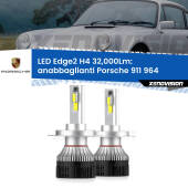 0 Anabbaglianti LED H4 32,000Lm per Porsche 911 964 1988 - 1993 Kit LED Edge - H4 - Professionale 32.000 Lumen