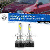 0 Anabbaglianti LED H4 32,000Lm per Renault Clio II Mk2 a parabola singola Kit LED Edge - H4 - Professionale 32.000 Lumen