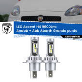 0 Anabbaglianti LED H4 9600Lm per Abarth Grande punto  2007 - 2010 H4: Kit LED Accent 9600LM