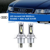 0 Anabbaglianti LED H4 9600Lm per Audi A4 B5 a parabola singola H4: Kit LED Accent 9600LM