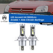 0 Anabbaglianti LED H4 9600Lm per Citroën Berlingo 1996 - 2007 H4: Kit LED Accent 9600LM