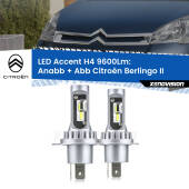 0 Anabbaglianti LED H4 9600Lm per Citroën Berlingo II 2008 - 2017 H4: Kit LED Accent 9600LM