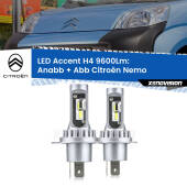 0 Anabbaglianti LED H4 9600Lm per Citroën Nemo 2008 in poi H4: Kit LED Accent 9600LM