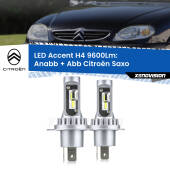 0 Anabbaglianti LED H4 9600Lm per Citroën Saxo 1996 - 2004 H4: Kit LED Accent 9600LM