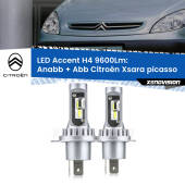 0 Anabbaglianti LED H4 9600Lm per Citroën Xsara picasso  1999 - 2012 H4: Kit LED Accent 9600LM