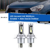 0 Anabbaglianti LED H4 9600Lm per Dacia Dokker 2012 in poi H4: Kit LED Accent 9600LM