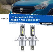 0 Anabbaglianti LED H4 9600Lm per Dacia Lodgy 2012 in poi H4: Kit LED Accent 9600LM