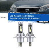 0 Anabbaglianti LED H4 9600Lm per Dacia Sandero I 2008 - 2012 H4: Kit LED Accent 9600LM
