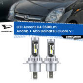 0 Anabbaglianti LED H4 9600Lm per Daihatsu Cuore VII 2007 - 2018 H4: Kit LED Accent 9600LM