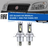 0 Anabbaglianti LED H4 9600Lm per Fiat Doblo 223 2000 - 2010 H4: Kit LED Accent 9600LM