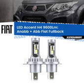 0 Anabbaglianti LED H4 9600Lm per Fiat Fullback 2016 - 2019 H4: Kit LED Accent 9600LM