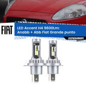 0 Anabbaglianti LED H4 9600Lm per Fiat Grande punto  2005 - 2018 H4: Kit LED Accent 9600LM