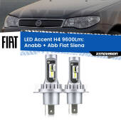 0 Anabbaglianti LED H4 9600Lm per Fiat Siena a parabola singola H4: Kit LED Accent 9600LM