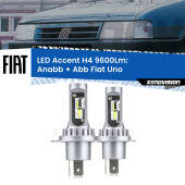 0 Anabbaglianti LED H4 9600Lm per Fiat Uno 1983 - 1995 H4: Kit LED Accent 9600LM