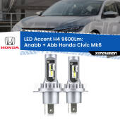 0 Anabbaglianti LED H4 9600Lm per Honda Civic Mk6 1995 - 1999 H4: Kit LED Accent 9600LM