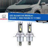 0 Anabbaglianti LED H4 9600Lm per Honda Cr-V Mk2 a parabola singola H4: Kit LED Accent 9600LM