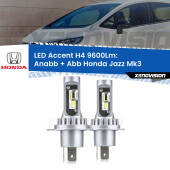 0 Anabbaglianti LED H4 9600Lm per Honda Jazz Mk3 2008 - 2012 H4: Kit LED Accent 9600LM