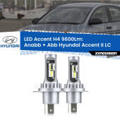 0 Anabbaglianti LED H4 9600Lm per Hyundai Accent II LC 2000 - 2005 H4: Kit LED Accent 9600LM