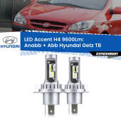 0 Anabbaglianti LED H4 9600Lm per Hyundai Getz TB 2002 - 2009 H4: Kit LED Accent 9600LM