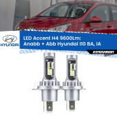 0 Anabbaglianti LED H4 9600Lm per Hyundai I10 BA, IA 2013 - 2016 H4: Kit LED Accent 9600LM