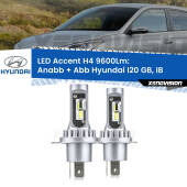 0 Anabbaglianti LED H4 9600Lm per Hyundai I20 GB, IB a parabola H4: Kit LED Accent 9600LM