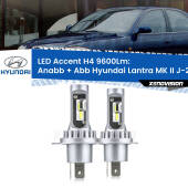 0 Anabbaglianti LED H4 9600Lm per Hyundai Lantra MK II J-2 1995 - 2000 H4: Kit LED Accent 9600LM