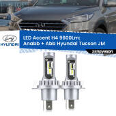 0 Anabbaglianti LED H4 9600Lm per Hyundai Tucson JM prima serie H4: Kit LED Accent 9600LM