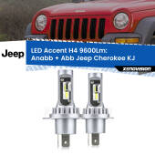 0 Anabbaglianti LED H4 9600Lm per Jeep Cherokee KJ 2002 - 2007 H4: Kit LED Accent 9600LM