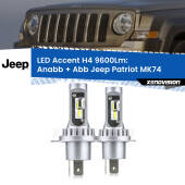 0 Anabbaglianti LED H4 9600Lm per Jeep Patriot MK74 2007 - 2017 H4: Kit LED Accent 9600LM