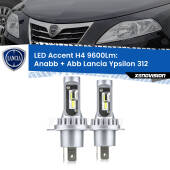 0 Anabbaglianti LED H4 9600Lm per Lancia Ypsilon II 312 2011 in poi H4: Kit LED Accent 9600LM