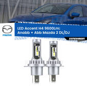 0 Anabbaglianti LED H4 9600Lm per Mazda 2 DL/DJ 2014 - 2018 H4: Kit LED Accent 9600LM