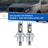 0 Anabbaglianti LED H4 9600Lm per Mercedes Citan 415 2012 in poi H4: Kit LED Accent 9600LM