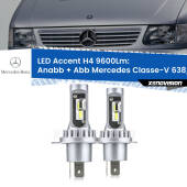 0 Anabbaglianti LED H4 9600Lm per Mercedes Classe-V 638/2 1996 - 2003 H4: Kit LED Accent 9600LM