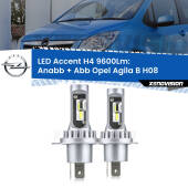 0 Anabbaglianti LED H4 9600Lm per Opel Agila B H08 2008 - 2014 H4: Kit LED Accent 9600LM