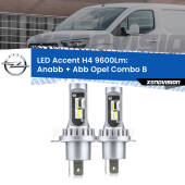 0 Anabbaglianti LED H4 9600Lm per Opel Combo B  1994 - 2001 H4: Kit LED Accent 9600LM