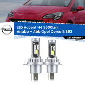 0 Anabbaglianti LED H4 9600Lm per Opel Corsa B S93 1993 - 2000 H4: Kit LED Accent 9600LM