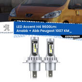 0 Anabbaglianti LED H4 9600Lm per Peugeot 1007 KM_ 2005 - 2009 H4: Kit LED Accent 9600LM