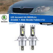 0 Anabbaglianti LED H4 9600Lm per Skoda Fabia II 5J fari a parabola H4: Kit LED Accent 9600LM