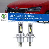 0 Anabbaglianti LED H4 9600Lm per Skoda Fabia III NJ a parabola singola H4: Kit LED Accent 9600LM