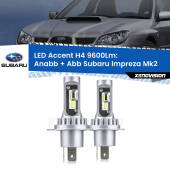 0 Anabbaglianti LED H4 9600Lm per Subaru Impreza Mk2 a parabola singola H4: Kit LED Accent 9600LM