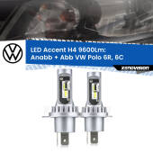 0 Anabbaglianti LED H4 9600Lm per VW Polo 6R, 6C 6R monolampada H4: Kit LED Accent 9600LM