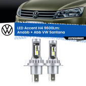 0 Anabbaglianti LED H4 9600Lm per VW Santana 1995 - 2012 H4: Kit LED Accent 9600LM