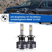 0 Anabbaglianti LED H7 24,000Lm per BMW X3 E83 2003 - 2010 H7: Kit LED BrightStar 24.000Lm
