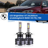 0 Anabbaglianti LED H7 24,000Lm per BMW X6 F16, F86 2015 - 2019 H7: Kit LED BrightStar 24.000Lm