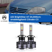 0 Anabbaglianti LED H7 24,000Lm per Citroën C3  2002 - 2009 H7: Kit LED BrightStar 24.000Lm