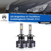 0 Anabbaglianti LED H7 24,000Lm per Citroën C3 II 2009 - 2016 H7: Kit LED BrightStar 24.000Lm