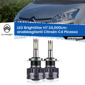 0 Anabbaglianti LED H7 24,000Lm per Citroën C4 Picasso  2006 - 2013 H7: Kit LED BrightStar 24.000Lm