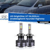 0 Anabbaglianti LED H7 24,000Lm per Hyundai Highway 2000 - 2004 H7: Kit LED BrightStar 24.000Lm