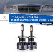 0 Anabbaglianti LED H7 24,000Lm per Mercedes Classe-C W202 1996 - 2000 H7: Kit LED BrightStar 24.000Lm